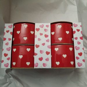 The Bakeshop Ramekins - Set of Four - Heart Embossed Pattern